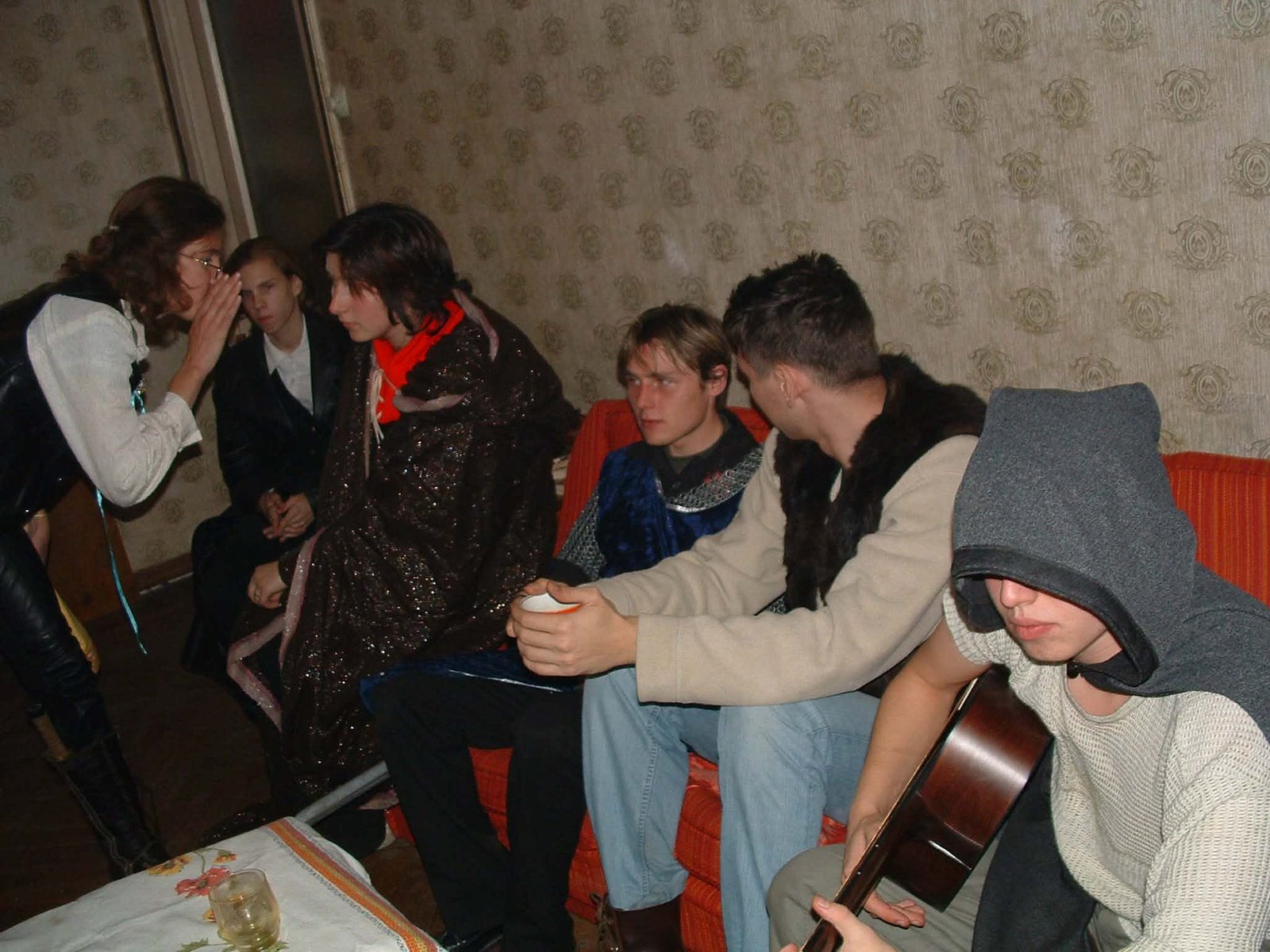 An early meeting at one of the players' apartments, c. 2005.